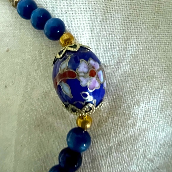 Blue cloisonné clasp bracelet L - Picture 2 of 6